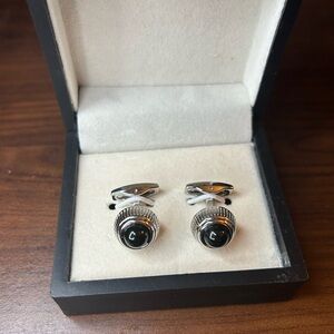 Cartier Silver and Black Cufflinks